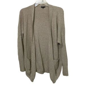Express Beige Oversized Open Cardigan Knit Sweater Womens Size Extra Small